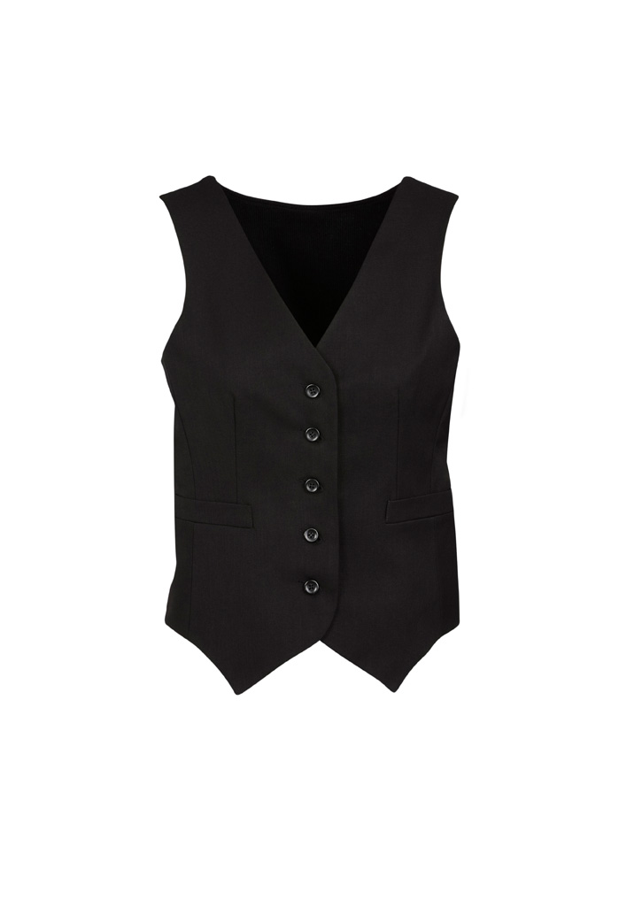 Cool Stretch Womens Peaked Vest with Knitted Back – Vests – Biz Corporates – available in Black – photo 1 of 3