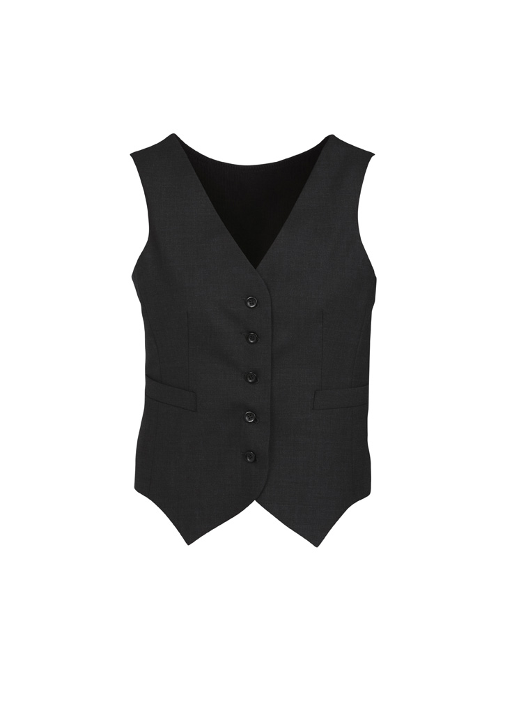 Comfort Wool Stretch Womens Peaked Vest with Knitted Back