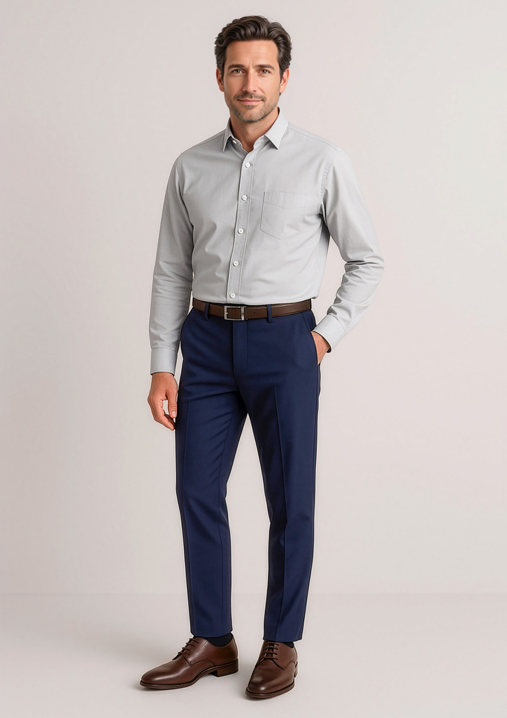 Mens Siena Slim Fit Flat Front Pant (Stout)