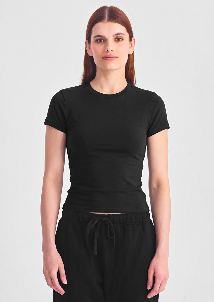 Womens Baby Tee – T Shirts – Good Mates – available in Black, Ecru, Powder Blue, White – photo 1 of 36
