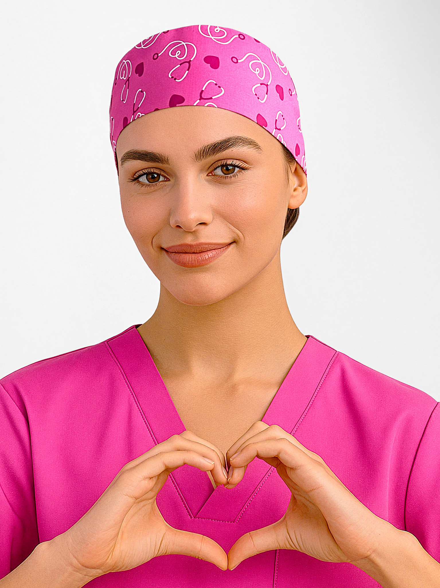 Inaura Pink Unisex Printed Scrub Cap | CSC246U