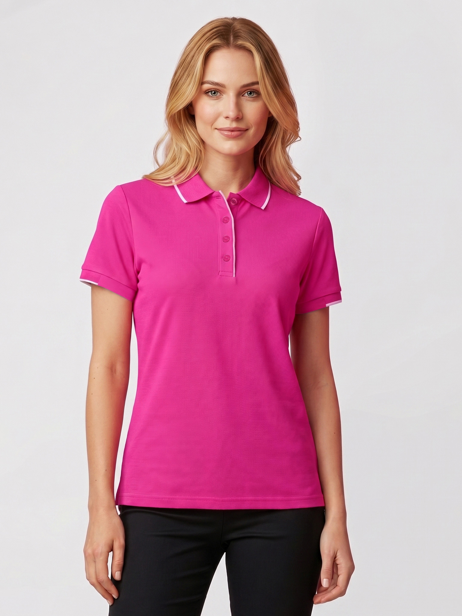 Inaura Womens Pink Short Sleeve Polo | CST313LS