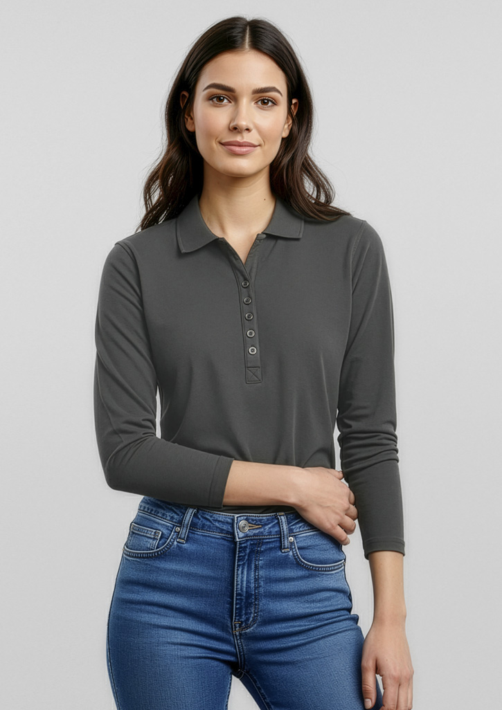 Womens Crew Long Sleeve Polo
