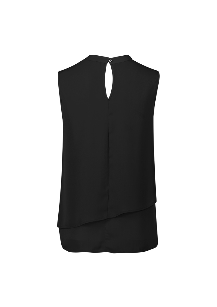 Seville Womens Sleeveless Layered Blouse