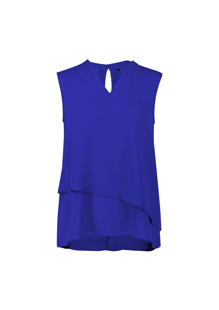 Seville Womens Sleeveless Layered Blouse