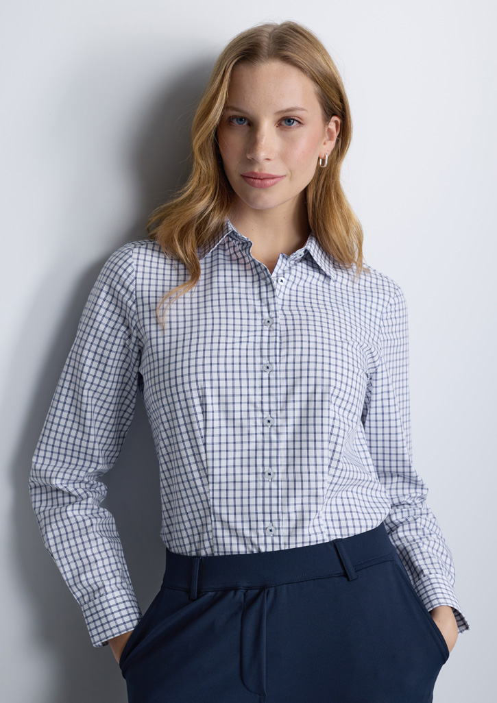Noah Womens Long Sleeve Shirt – Shirts – Biz Corporates – available in Black/White, Storm Blue/White Check, White/Blue, White/Storm Blue Check – photo 1 of 17