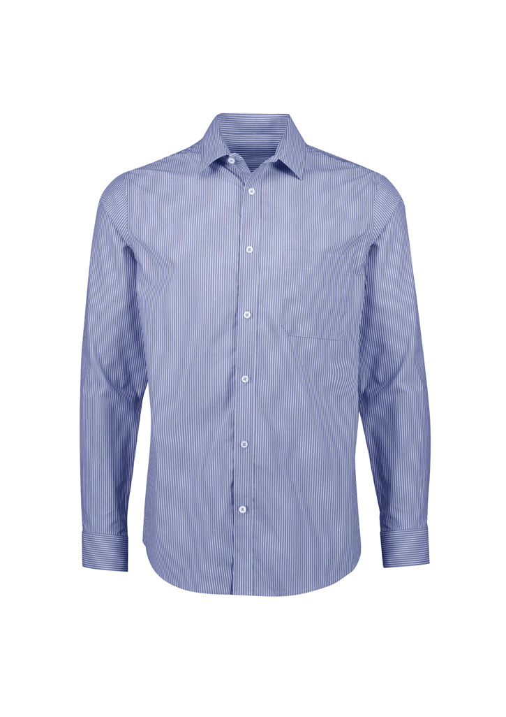 Conran Mens Classic Long Sleeve Shirt – Shirts – Biz Collection – available in French Blue/White, Slate/White – photo 1 of 5
