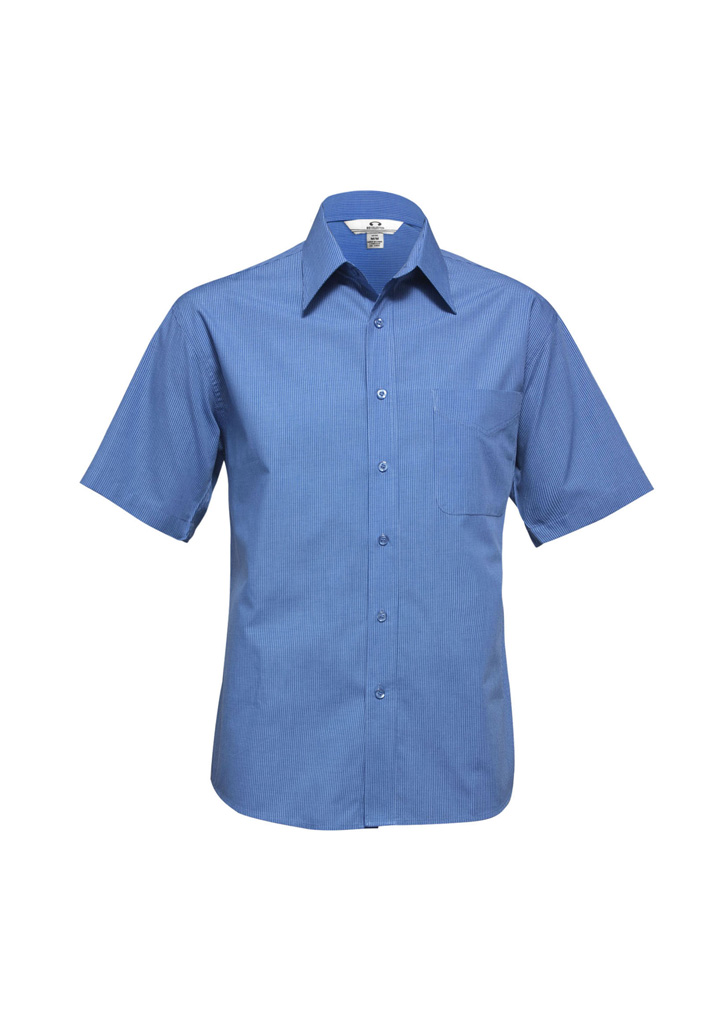 Mens Micro Check Short Sleeve Shirt SH817 | Biz Collection AU