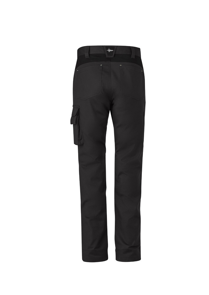 Item Ripstop work trousers. Cotton polyester/elastane 280 gsm. Black and  grey.