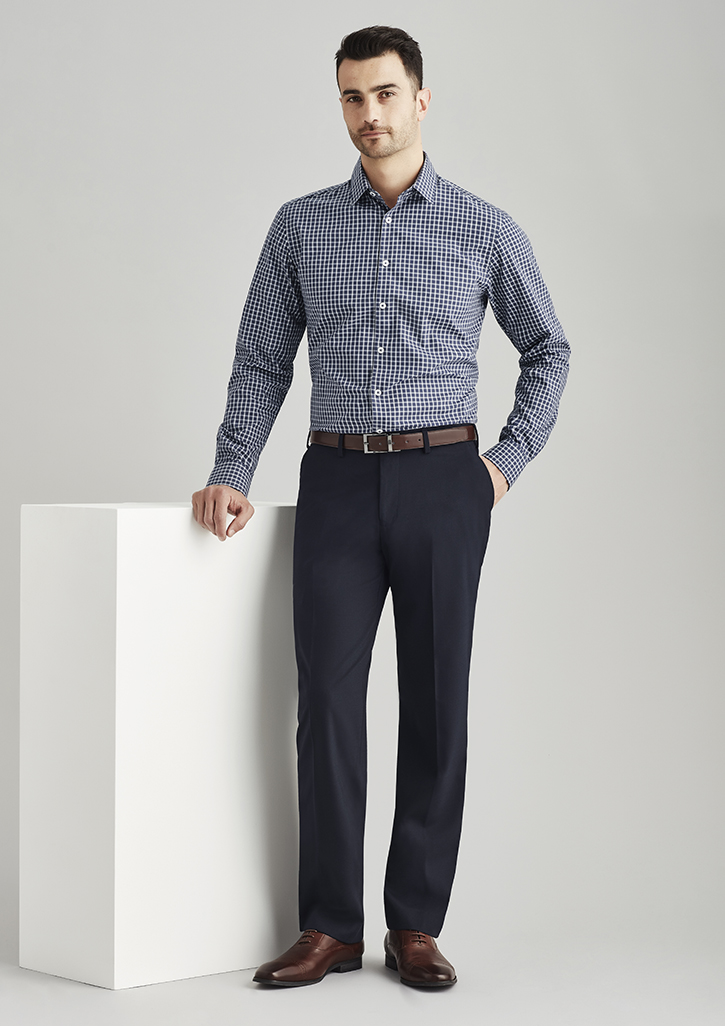 Comfort Wool Stretch Mens Flat Front Pant