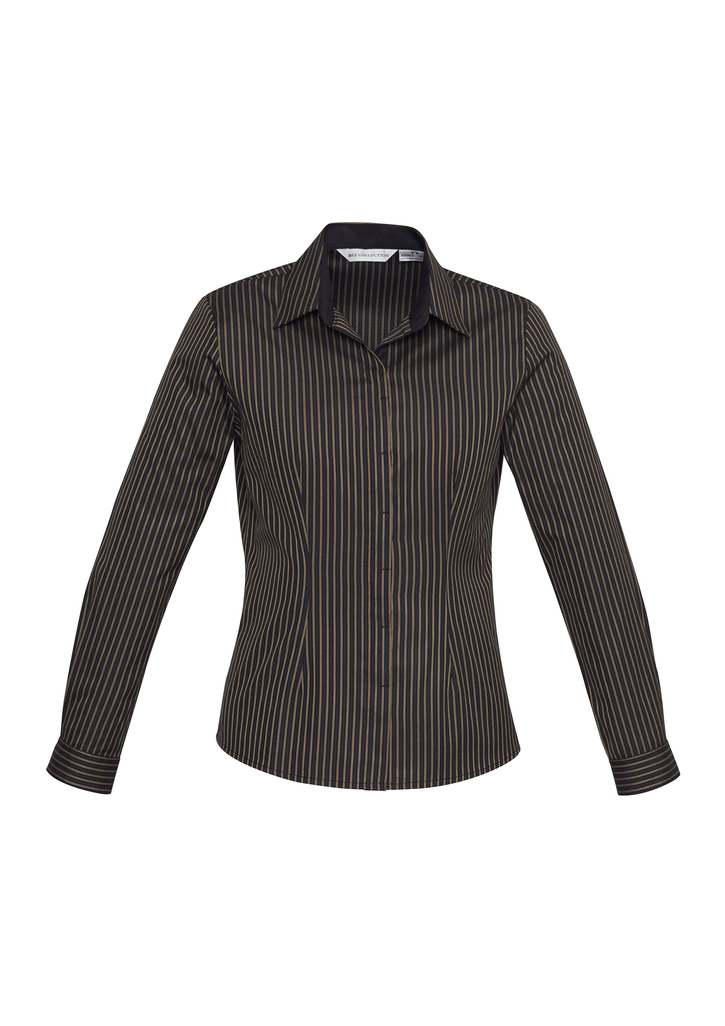 S415LL - Ladies Reno Stripe Long Sleeve Shirt