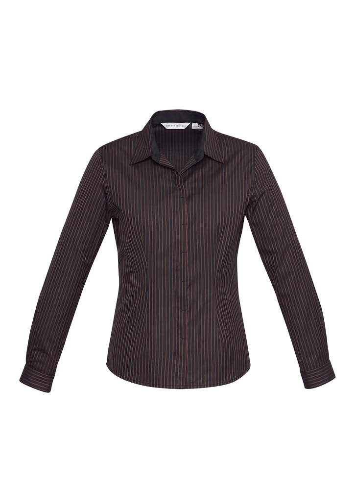 S415LL - Ladies Reno Stripe Long Sleeve Shirt
