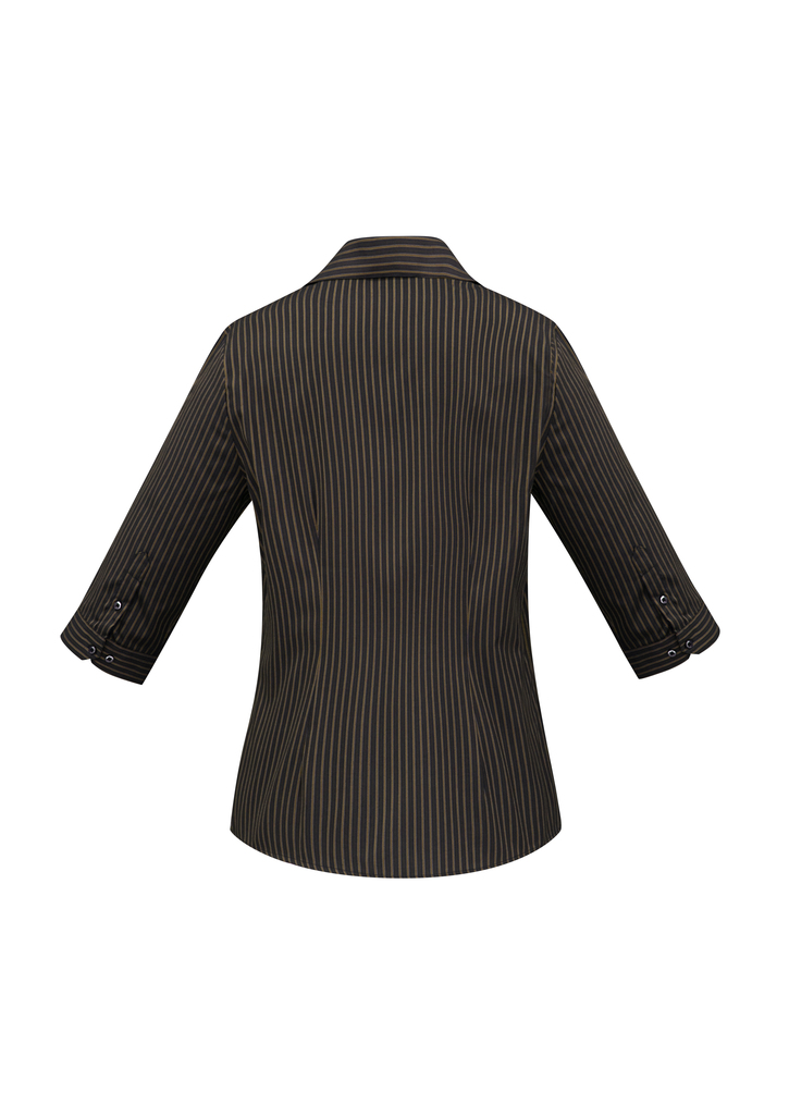 S415LT - Ladies Reno Stripe 3/4 Sleeve Shirt