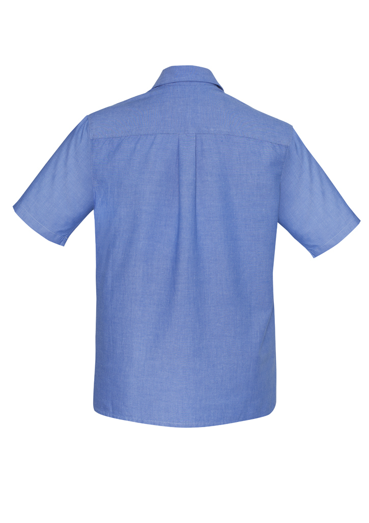 SH113 - Mens Wrinkle Free Chambray Short Sleeve Shirt