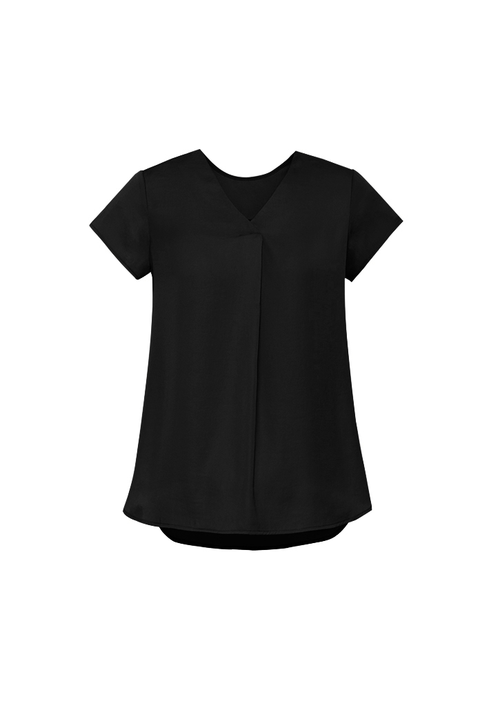 Kayla Womens V-neck Pleat Blouse